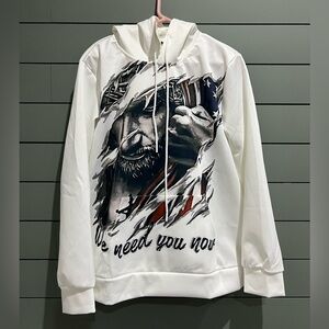 White Graphic Men's Hoodie